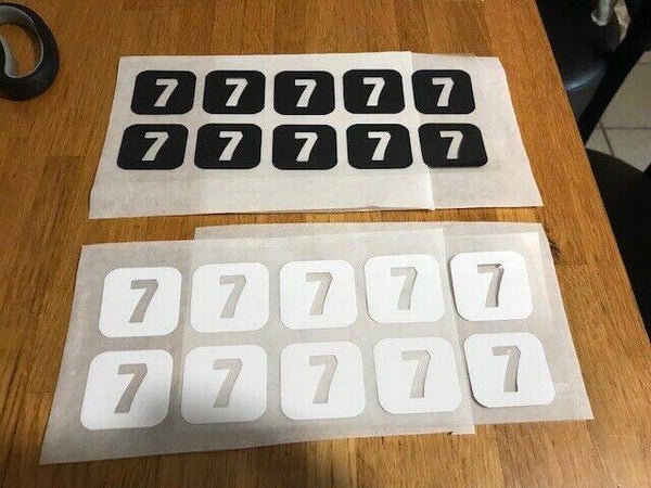 NUMÉRO 7 PACK DE 10 PATCHS FLOCAGES POUR MAILLOT SHORT SURVÊTEMENT CHAUSSETTES