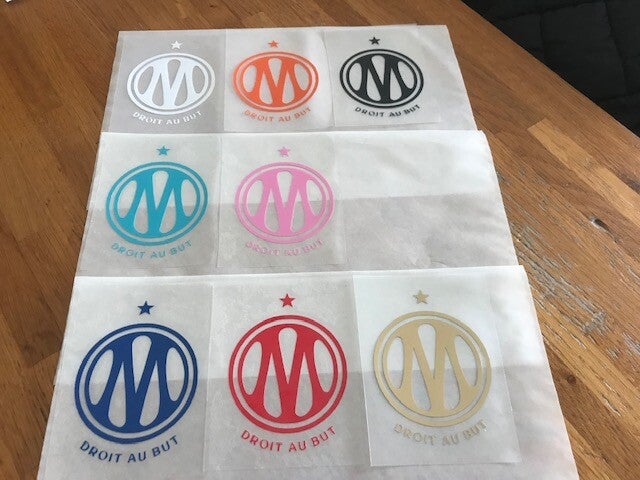 OM OLYMPIQUE MARSEILLE NOUVEAU PATCH FLOCAGE LOGO -5.8 CM PAR 8 CM