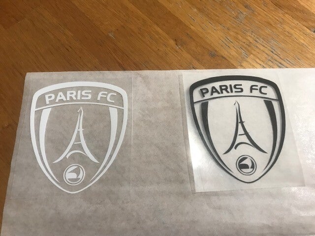 PARIS FC -  PATCH FLOCAGE LOGO CLUB - 7.2 CM PAR 8.6 CM