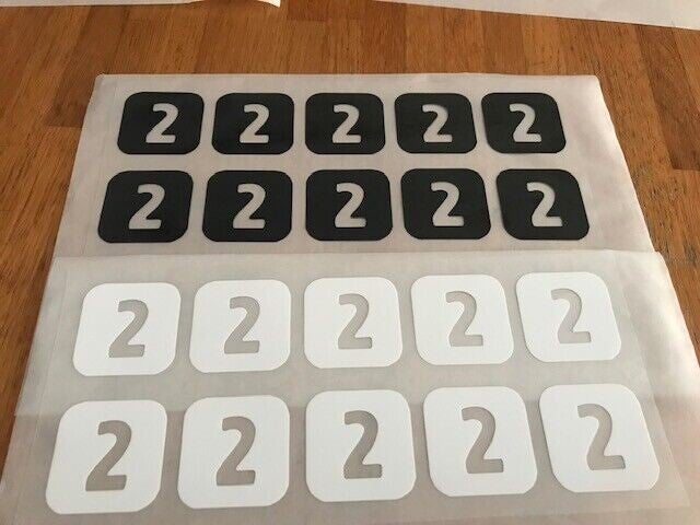 NUMÉRO 2 PACK DE 10 PATCHS FLOCAGES POUR MAILLOT SHORT SURVÊTEMENT CHAUSSETTES