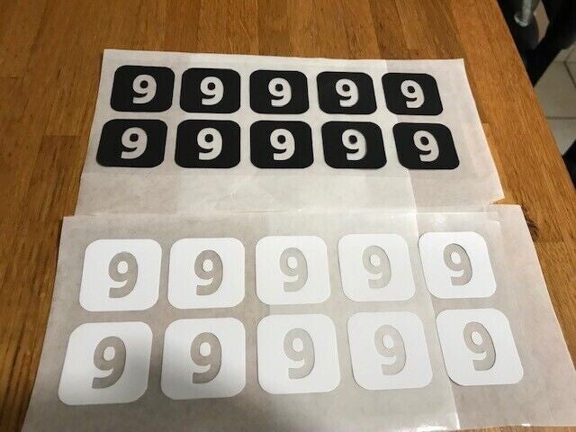 NUMÉRO 9 PACK DE 10 PATCHS FLOCAGES POUR MAILLOT SHORT SURVÊTEMENT CHAUSSETTES