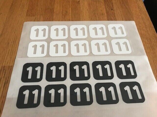 NUMÉRO 11 PACK DE 10 PATCHS FLOCAGES POUR MAILLOT SHORT SURVÊTEMENT CHAUSSETTES