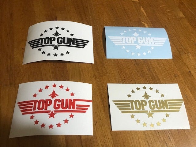 TOP GUN STICKER AUTOCOLLANT VINYLE  - 11 CM PAR 6.4 CM