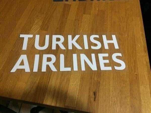 TURKISH AIRLINES PATCH FLOCAGE PUBLICITAIRE- GRAND MODELE-23.5 CM PAR 10 CM