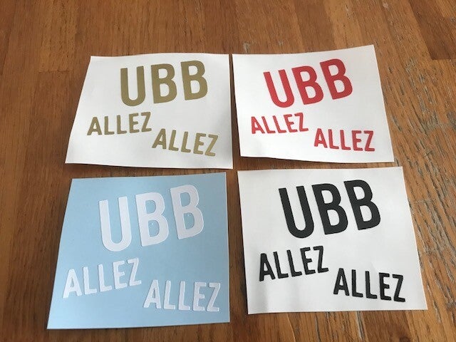 UBB ALLEZ ALLEZ - 4 STICKERS AUTOCOLLANTS  - 6.5 CM PAR 6 CM