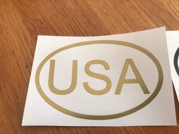 USA STICKER AUTOCOLLANT VINYLE OVALE  - 9.5 CM PAR 6.5 CM