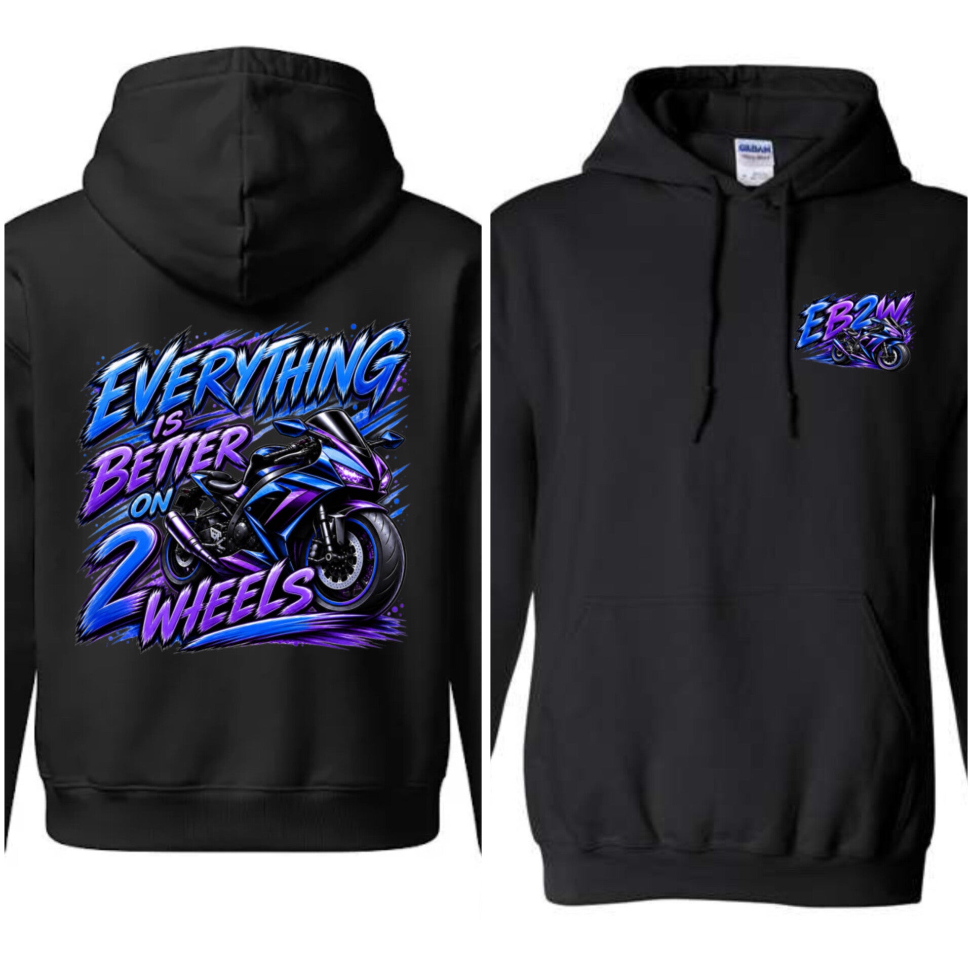 EB2W purple/blue combo hoodie