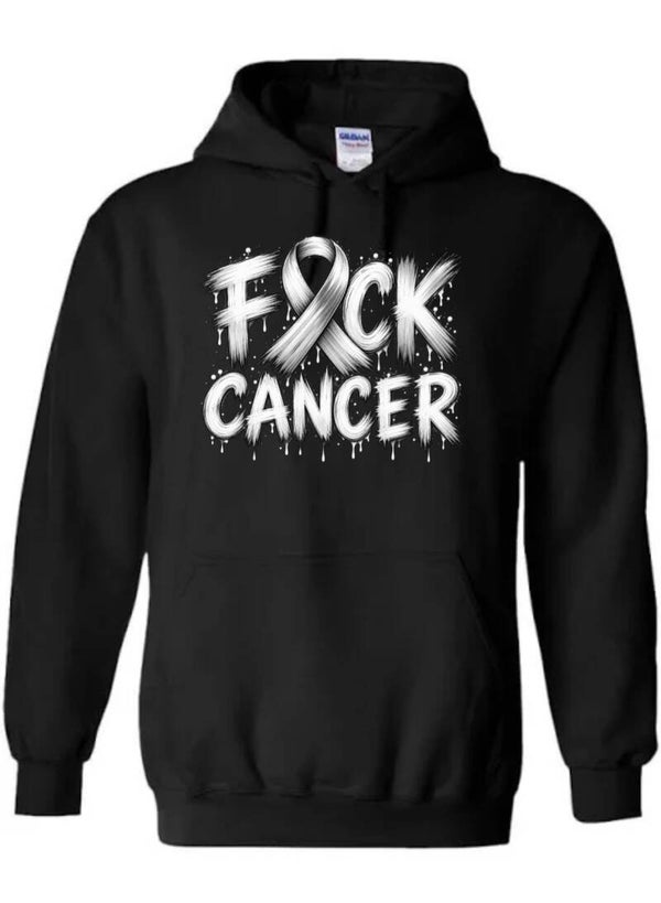 Fuck cancer black and white hoodie