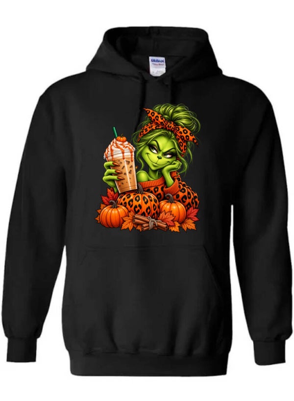 Grinch lady pumpkin spice hoodie