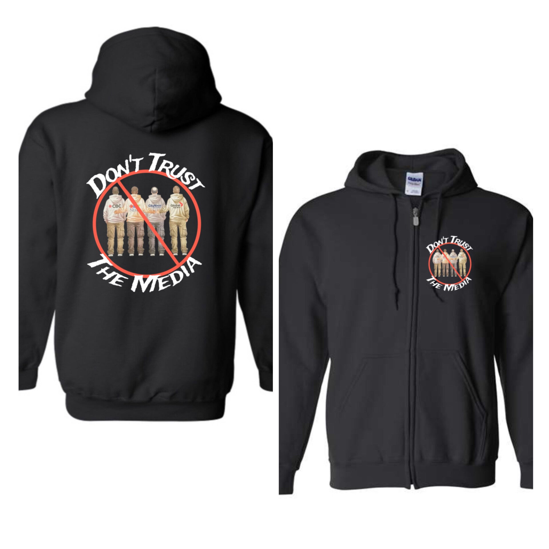 Don’t trust the media zip up