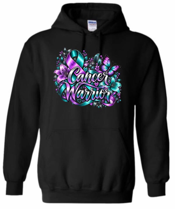 Cancer warrior teal and purple hoodie