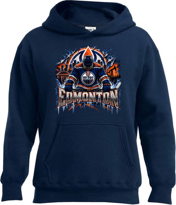 Oilers with player navy