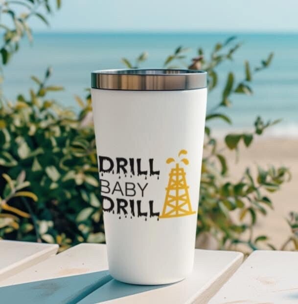 Drill baby drill 12oz travel mug