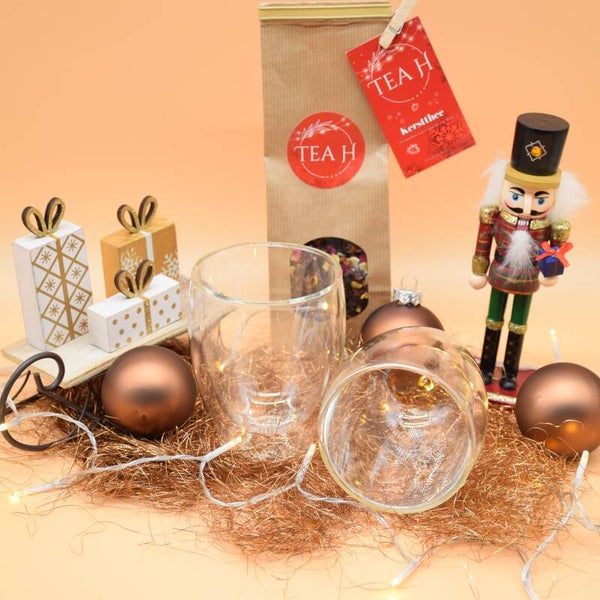 Kerstthee set 'dubbelwandige glazen'