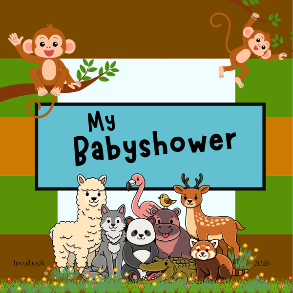 Babyshower invulboekje Dierentuin