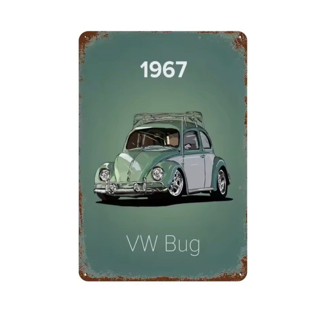 VW Bug Käfer Volkswagen Blech Schild Garage Deko 30x20cm