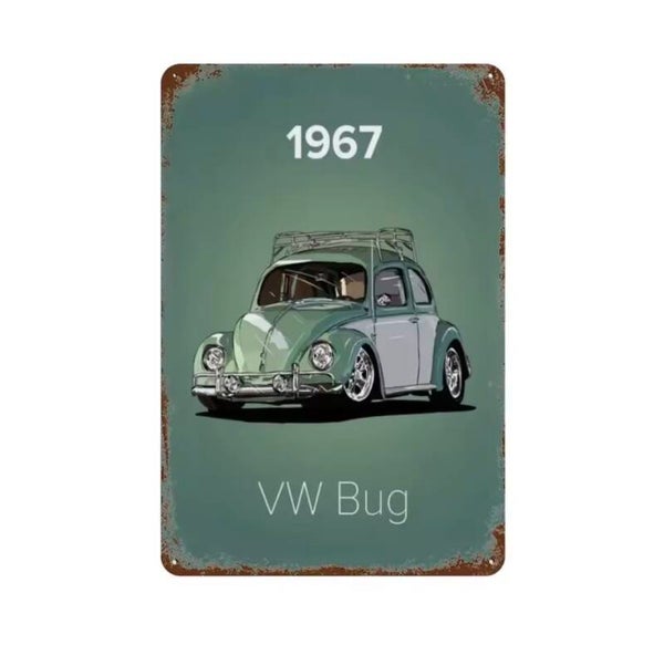 VW Bug Käfer Volkswagen Blech Schild Garage Deko 30x20cm