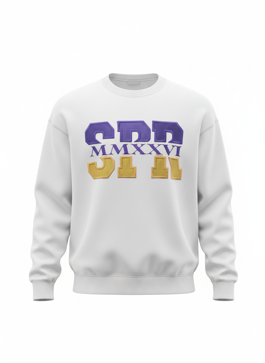 Spring/Fall Roman Numeral Crew Neck