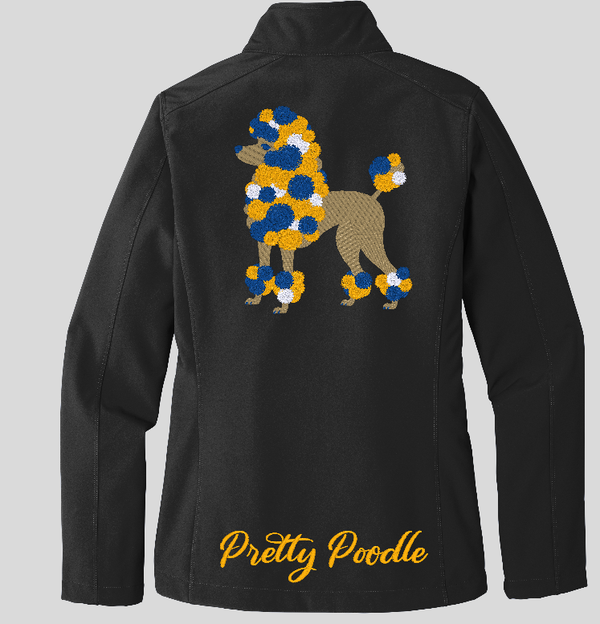 Pretty Poodle Soft Shell Jacket- Embroidered Name on Front