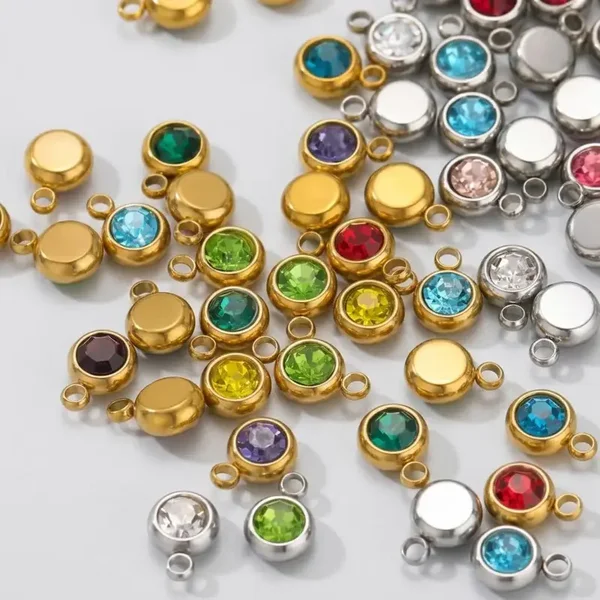 6mm Round CZ Crystal Charms