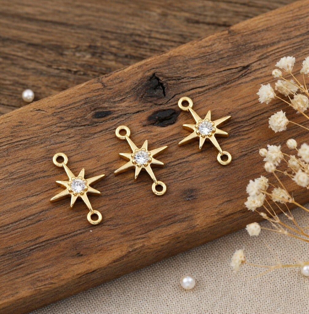 CZ Star Charms & Connectors
