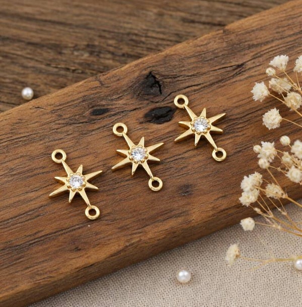 CZ Star Charms & Connectors