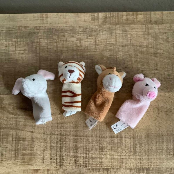 Hema olifant, tijger, paard en varken vingerpopje