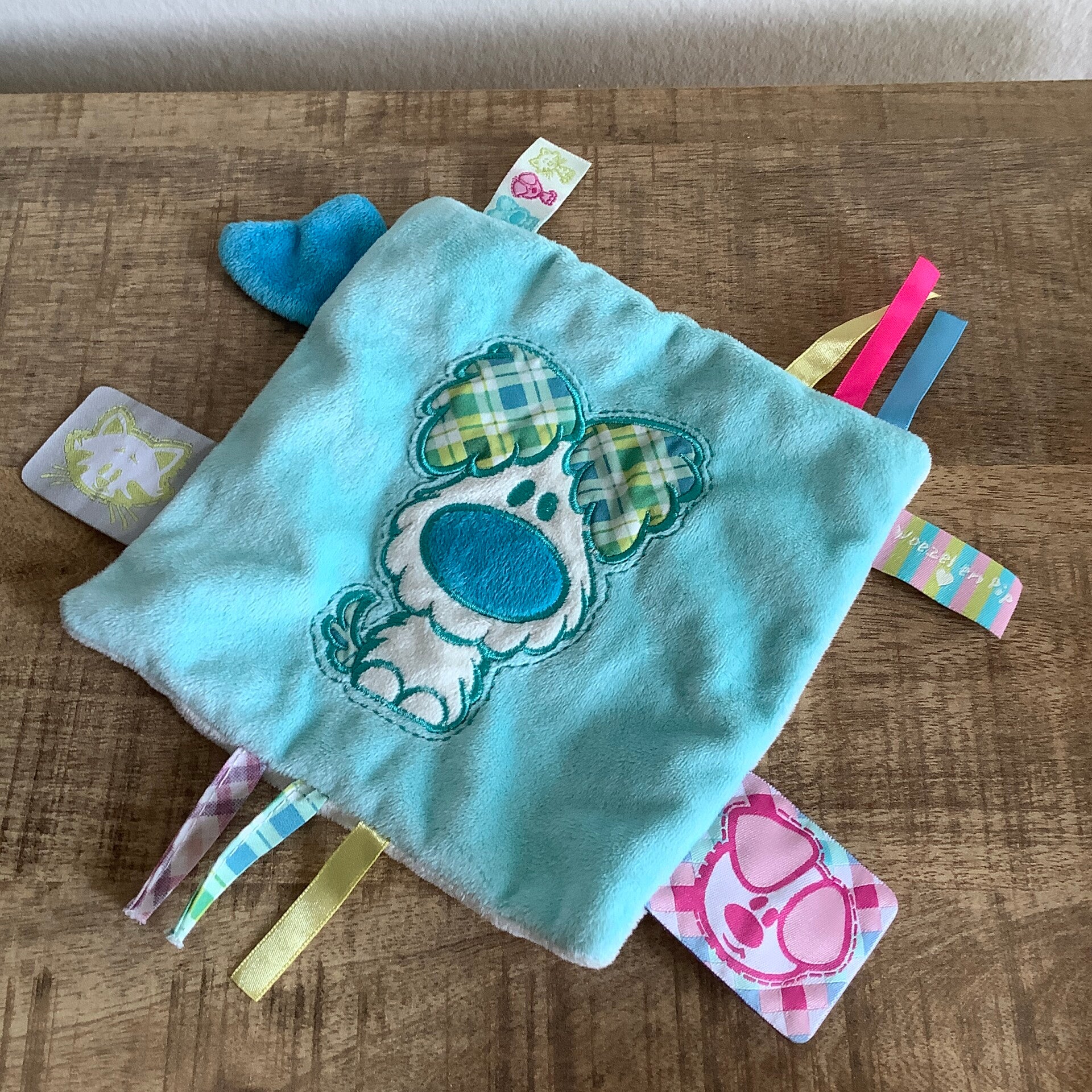 Woezel blauw label doekje