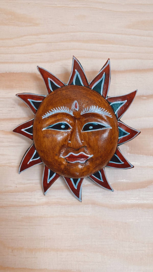 Handgemaakte houten zon