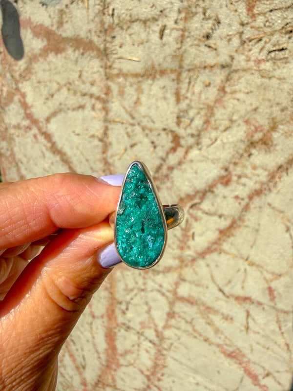 Sterling zilveren Malachiet ring
