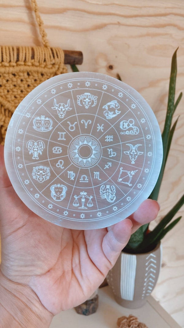Seleniet schijf met zodiac wheel