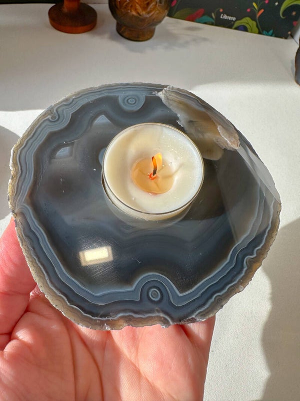 Agaat waxinelichthouder voor 1 waxinelicht