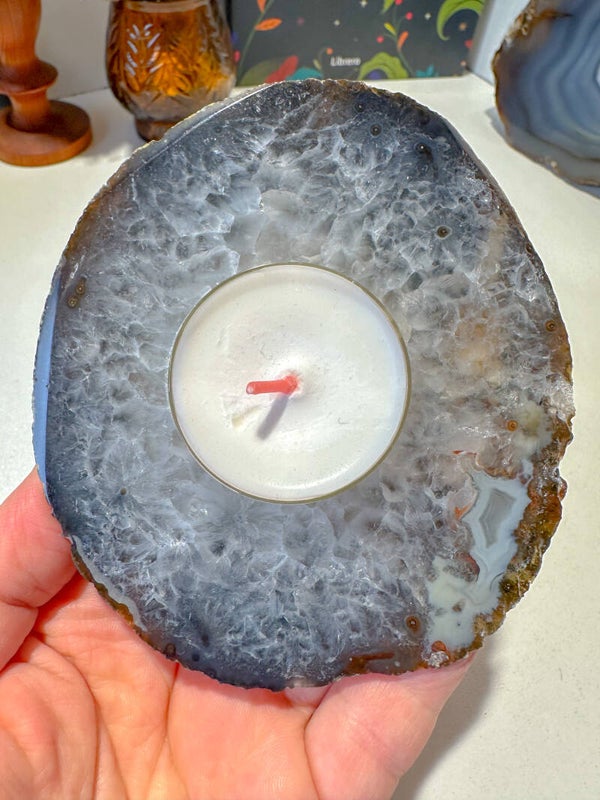 Agaat waxinelichthouder voor 1 waxinelichtje