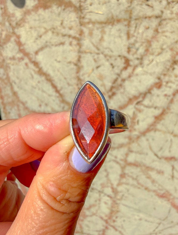 Sterling zilveren Granaat ring