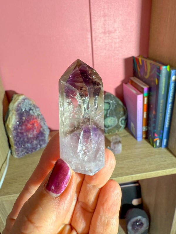 Amethist met Rookkwarts toren