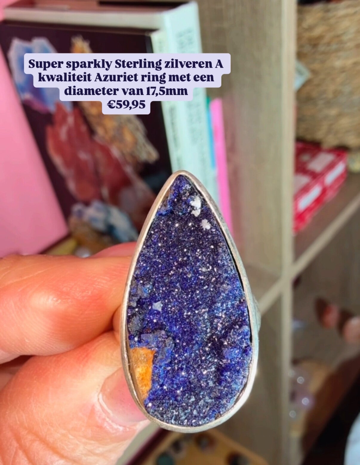 Sterling zilveren Azuriet ring