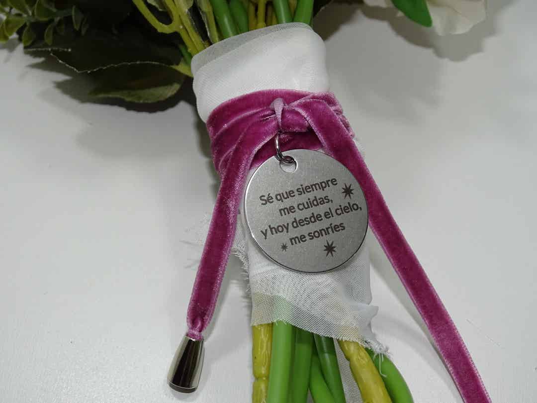 Medalla Ramo de Novia Acero Inox
