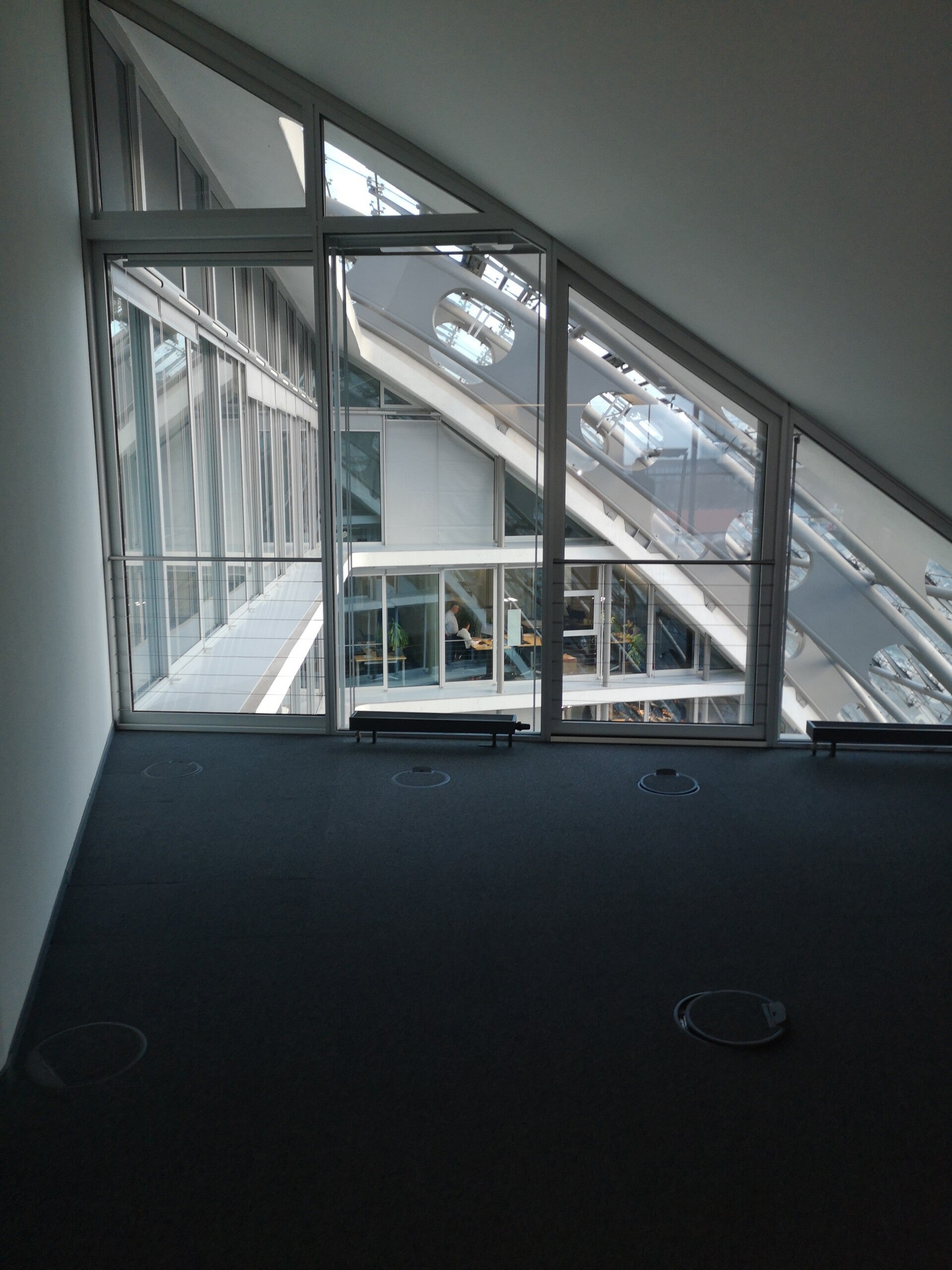 Große Glasfront nach professioneller Glasreinigung in Hamburg durch Hoppe Facility Services
