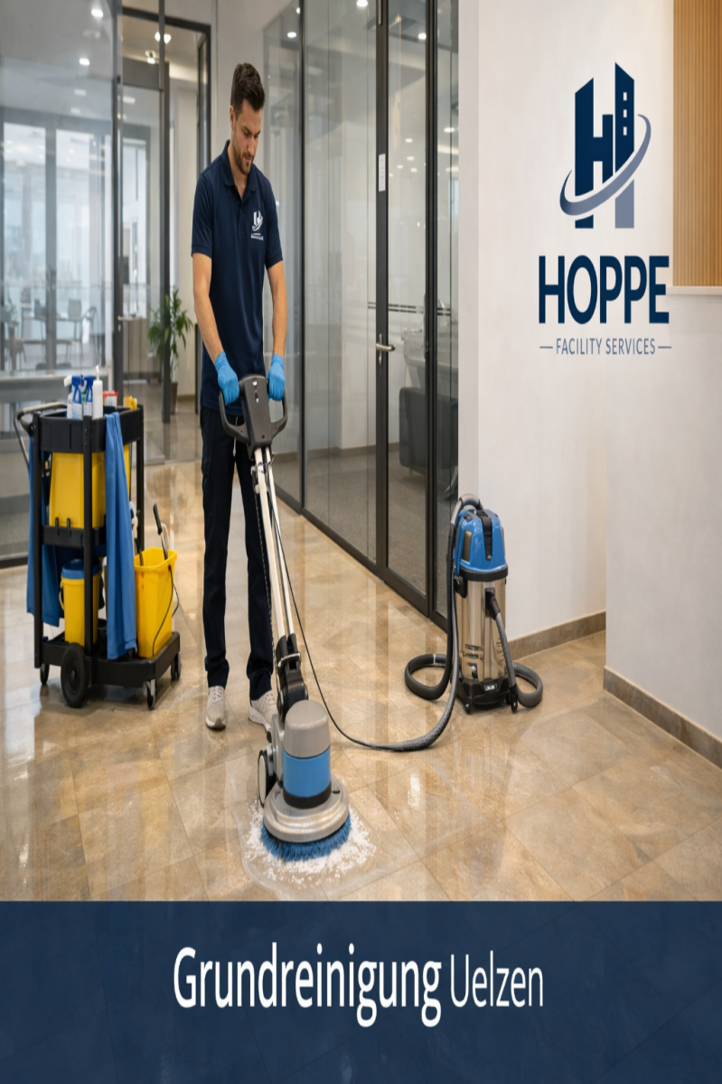 Professionelle Grundreinigung in Uelzen durch Hoppe Facility Services mit Maschinenreinigung eines Hartbodens