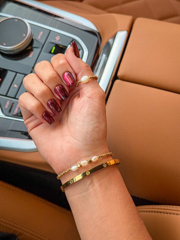 Pearly hematit prsten