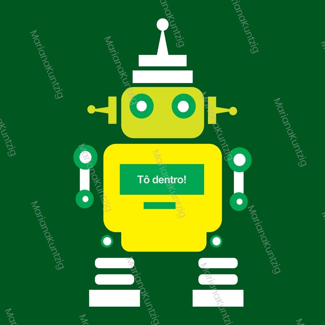 Logomarca Robot verde e amarelo - Formato Editável - SVG