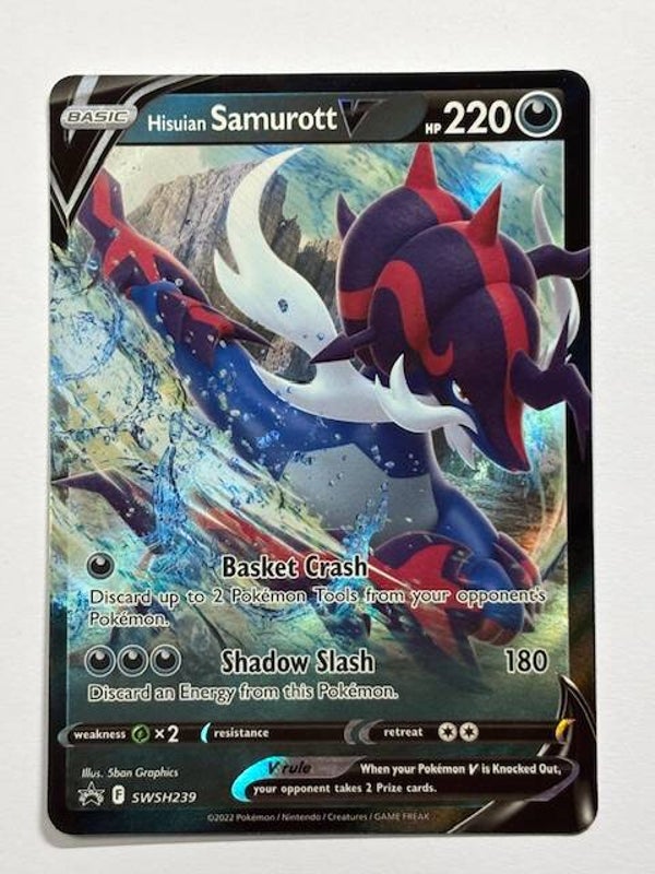 Pokemon TCG SWSH Black Star Promos | Hisuian Samurott V (Hisui-Admurai V) | SWSH 239