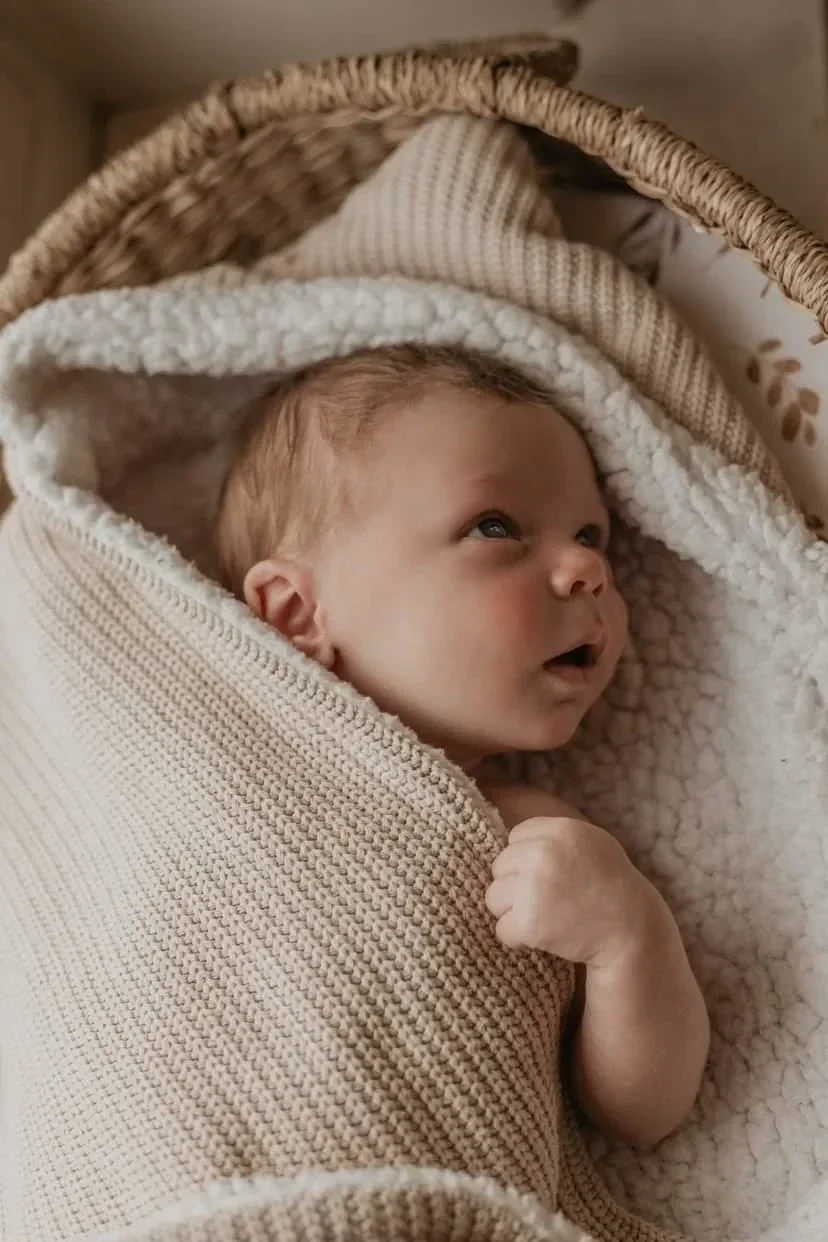 Wikkeldoek Zand Knit & Ecru Teddy