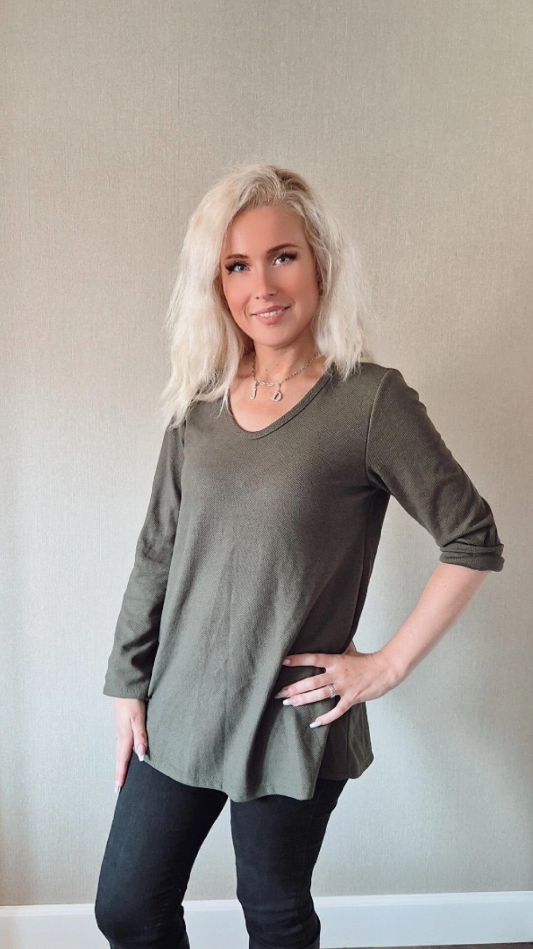 Top met ketting 8900 Khaki green