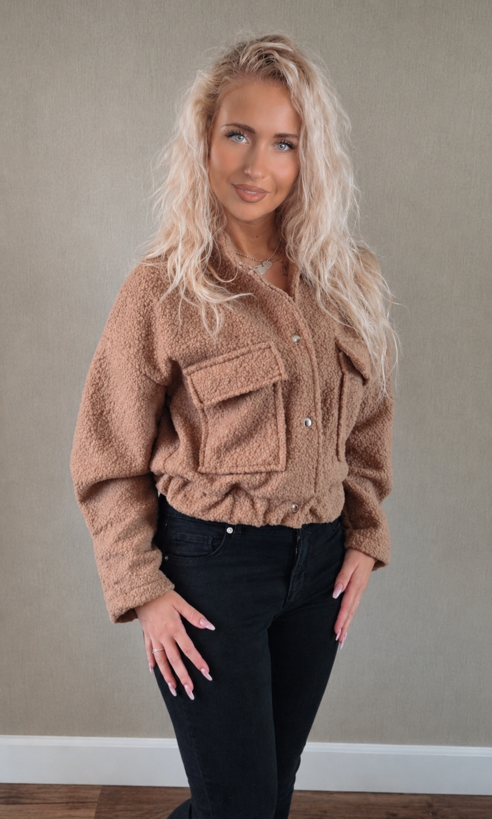 Bomber jacket teddy 52087 Camel