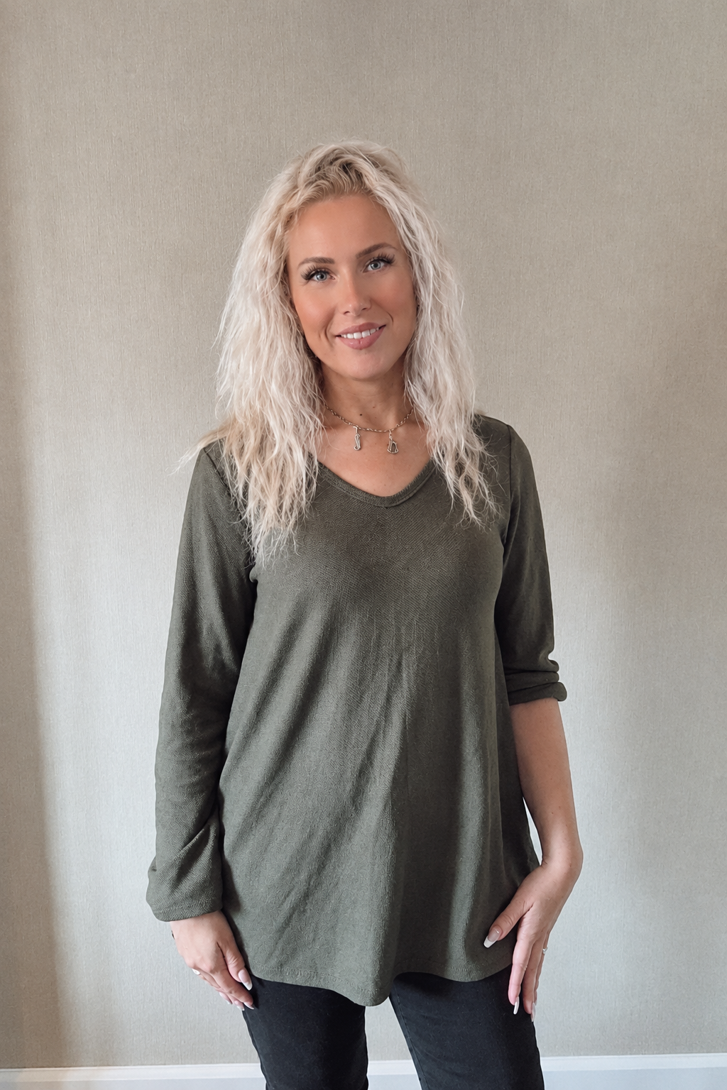 Top met ketting 8900 Khaki green