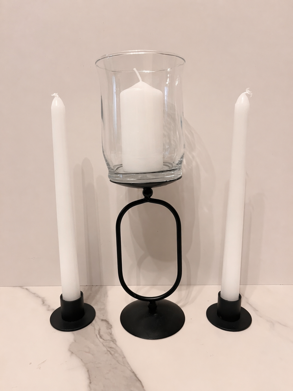 Elevated Black Votive Candle Unity Set