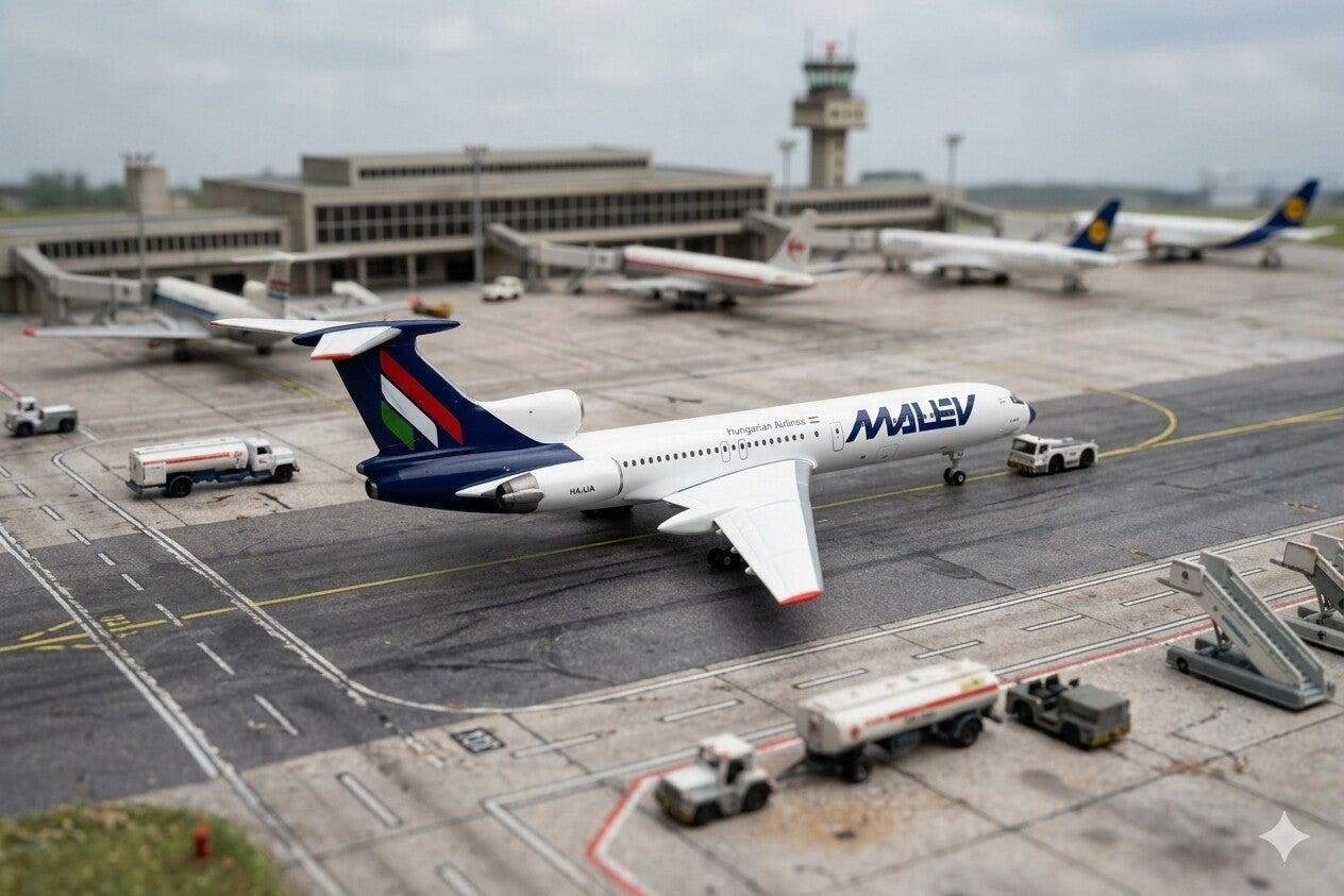 Malév Hungarian Airlines Ilyushin IL-62M HA-LIA 1/200 Herpa Wings diecast plane