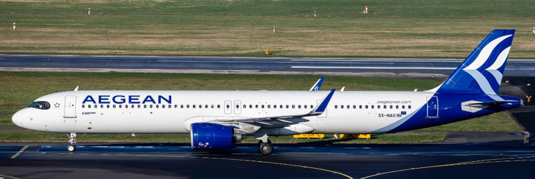 Aegean Airbus A321neo SX-NAO JC Wings 1/200 diecast model plane