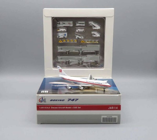 Boeing house Color 747-100 polished with GSE Set JC Wings 1/400 diecast model plane
